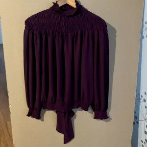 NWOT VENUS Size Small Long Sleeve Blouse in Merlot.